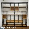 Kệ sắt ngăn phòng trang trí gỗ MFC mã KTTKZ 08