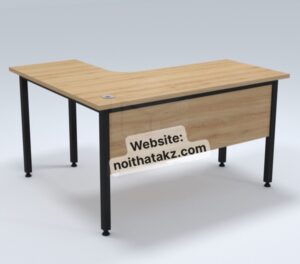 BÀN LÀM VIỆC CHỮ EL CHÂN SẮT ĐEN BLV96-D