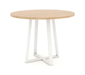 BÀN TRÒN CHÂN SẮT D80 TRẮNG -CS 76