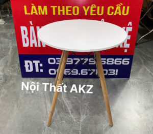Bàn Eames Tròn 60cm chân gỗ đan nhập khẩu chống ẩm