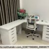 Bàn IKEA Chữ EL Full Trắng