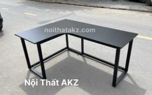 Bàn chữ EL góc trái chân sắt mặt gỗ phủ melamin chống xước mã KZ1612