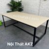 Bàn họp chân sắt chữ U 2mx1m chân đen gỗ fami