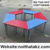 Cụm 6 bàn học sinh gỗ công nghiệp ghép thành hình tròn