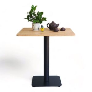 Bàn vuông 70cm gỗ tự nhiên chân sắt đế vuông KZ68
