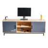 Kệ TV 2 ngăn tủ 160x40x55cm gỗ cao su chân sắt KTV68111