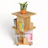 Kệ sách gỗ di động nhỏ gọn hình vuông 2 tầng KSKZ99