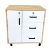 Tủ hồ sơ cá nhân gỗ tự nhiên bánh xe có khoá TCN68024