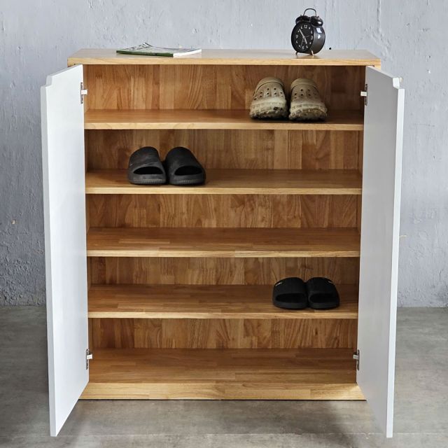 Tủ giày 2 cánh 90x35x103cm gỗ cao su KG68081-