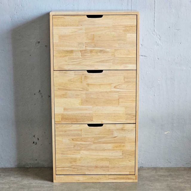 Tủ giày 3 ngăn gỗ cao su BMTT068-1