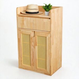 Tủ giày cửa lưới 60x40x100cm gỗ cao su KG68095