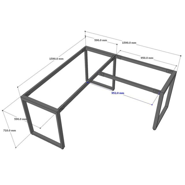 Bàn góc B52 Spirit 160x160cm gỗ cao su CD68048-3