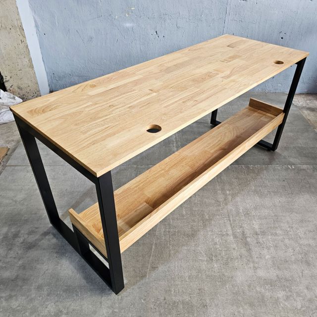 Bàn học 2 chỗ ngồi liền kệ 160x60cm gỗ cao su FD68083-3