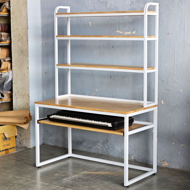 Bàn làm việc có khay đàn 120x60x180cm gỗ cao su FD68088-