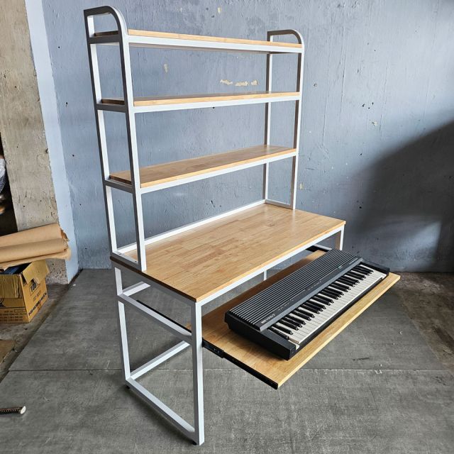 Bàn làm việc có khay đàn 120x60x180cm gỗ cao su FD68088-3