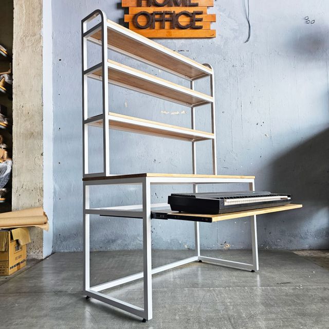 Bàn làm việc có khay đàn 120x60x180cm gỗ cao su FD68088-4