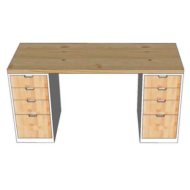 Bàn làm việc gác tủ 150x60cm gỗ tự nhiên BD68178-1