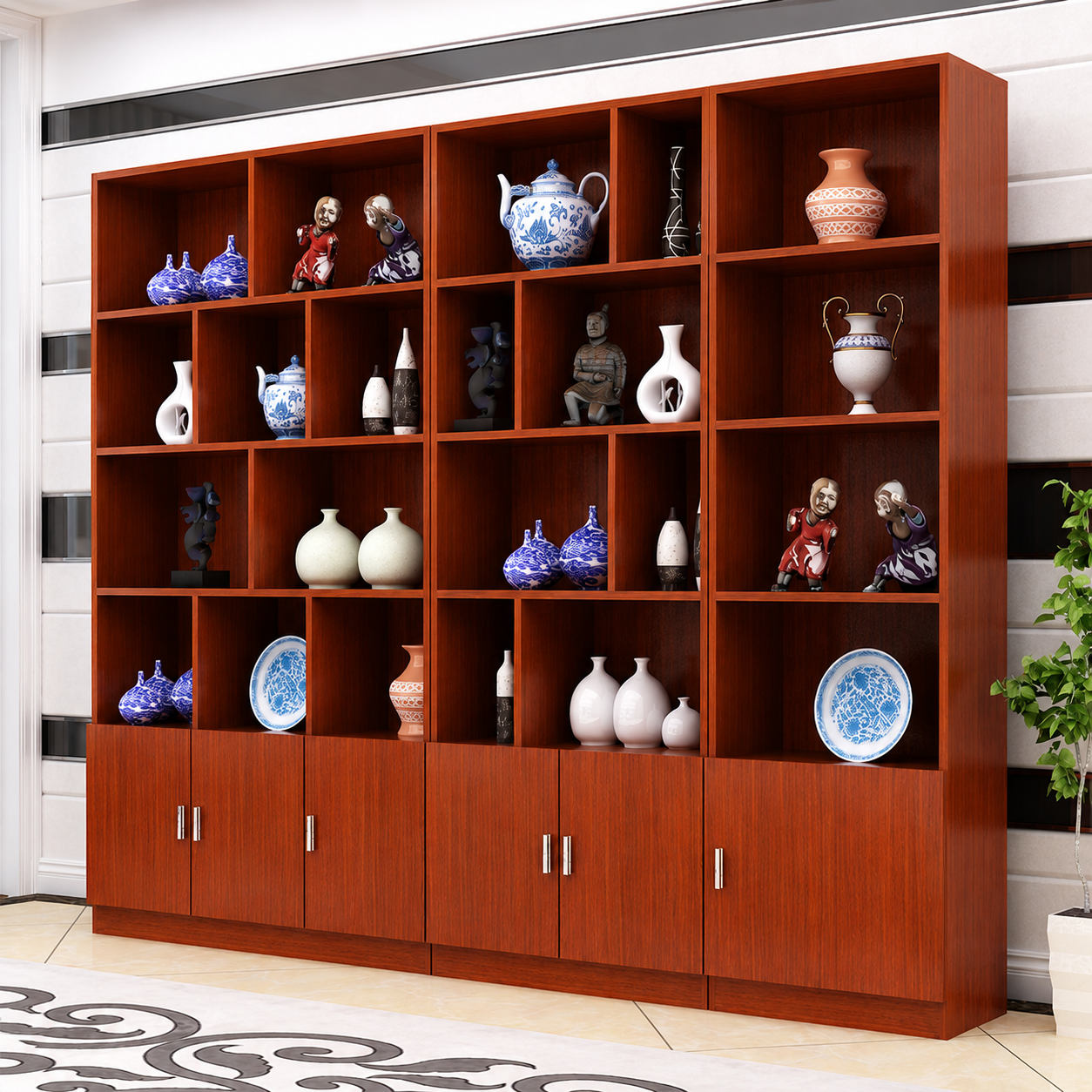 Combo tủ kệ gỗ để rượu, sách, mỹ phẩm trưng bày KSG298