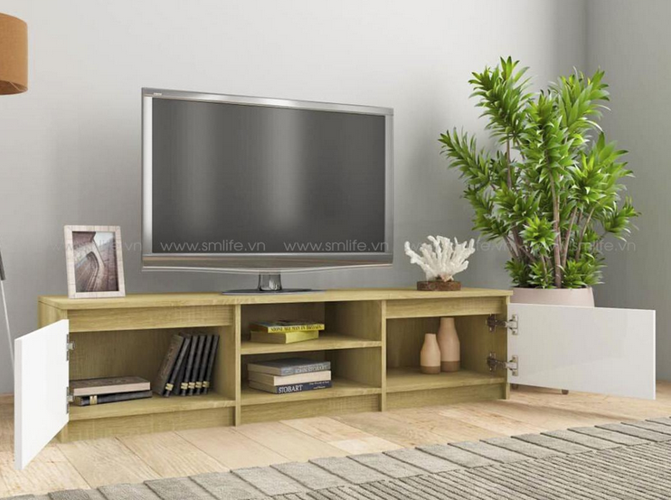 Kệ Tivi Gỗ MDF Nhiều Ngăn Để Sàn Hiện Đại TKTV39-2