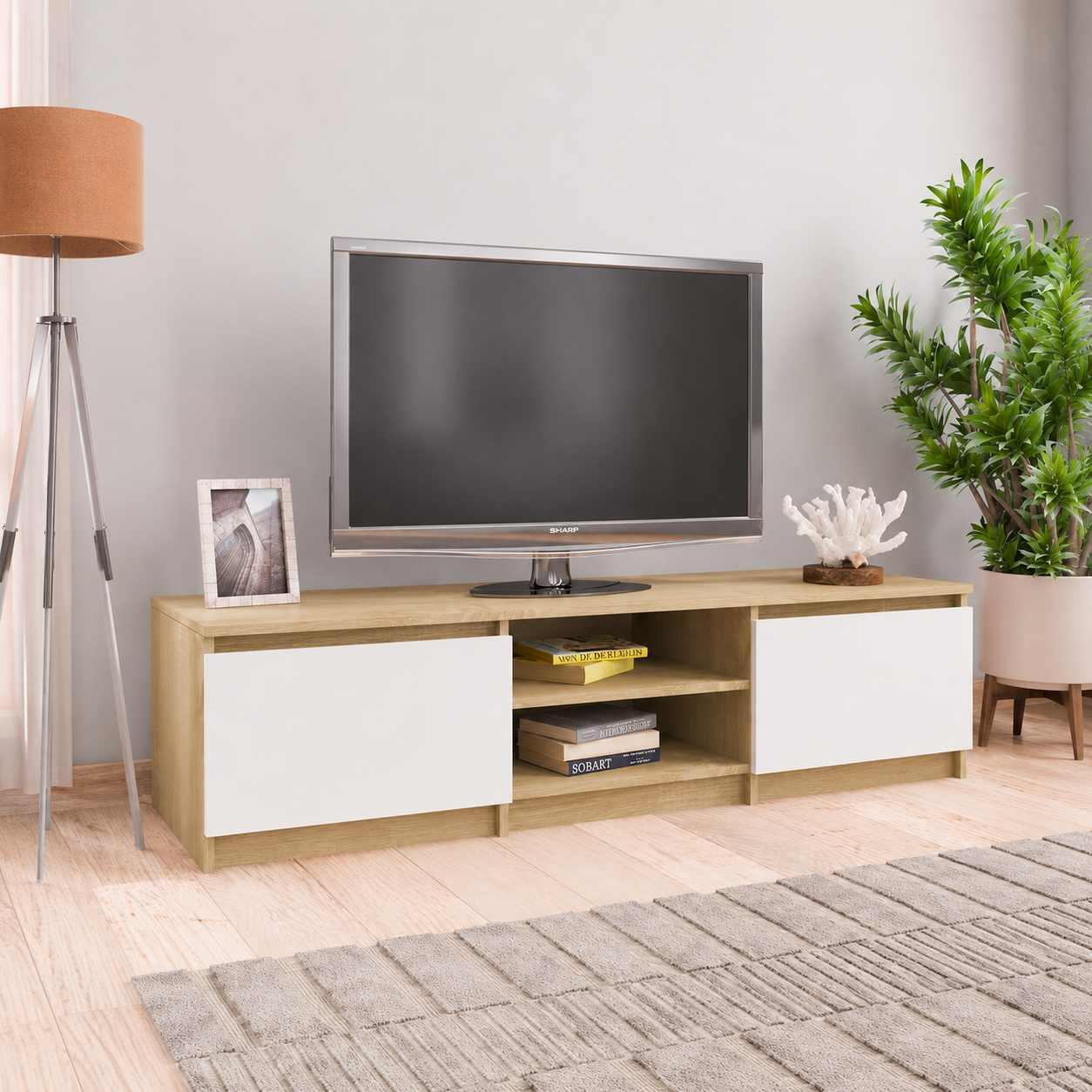 Kệ Tivi Gỗ MDF Nhiều Ngăn Để Sàn Hiện Đại TKTV39