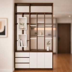 Tủ gỗ vách ngăn trang trí phòng khách hiện đại KSG102
