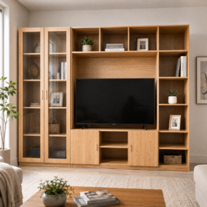  Tủ Kệ Gỗ Để Tivi 2m4 Kết Hợp Trang Trí KST80 – Hiện Đại, Sang Trọng Cho Phòng Khách