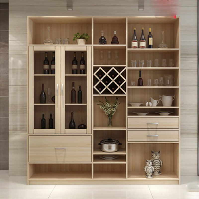 Tủ kệ rượu trưng bày kết hợp để đồ nhà bếp trang trí đẹp TR09-1