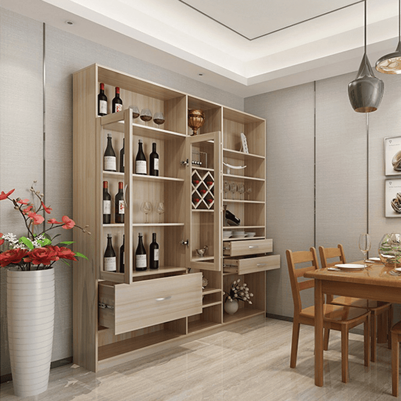 Tủ kệ rượu trưng bày kết hợp để đồ nhà bếp trang trí đẹp TR09