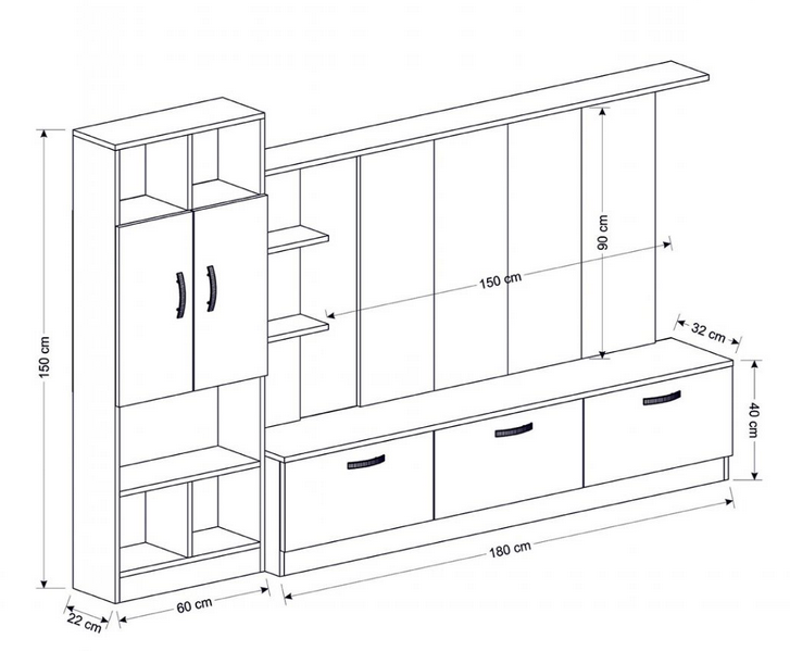 Tủ kệ tivi phòng khách 2m4 trang trí đẹp TKTV19-2