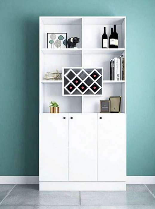 Tủ kệ trưng bày ô rượu đẹp phòng khách bằng gỗ công nghiệp KR10-