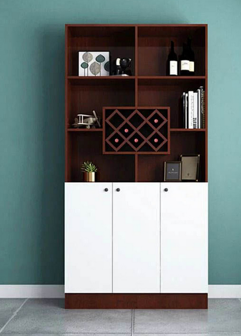Tủ kệ trưng bày ô rượu đẹp phòng khách bằng gỗ công nghiệp KR10-3