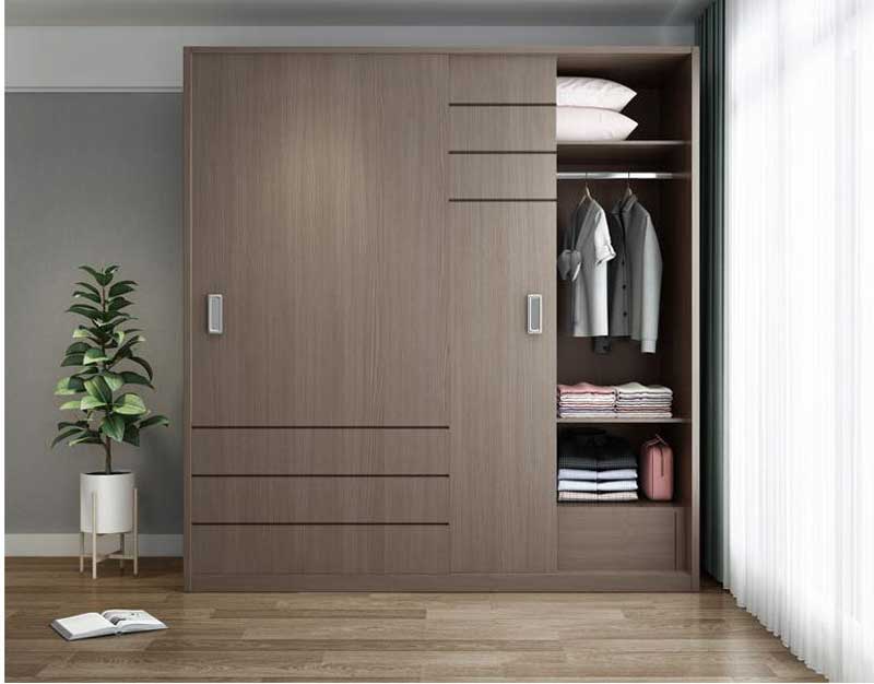 Tủ quần áo gỗ công nghiệp MDF 2 cánh lùa A02-1