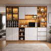 Tủ Rượu Gỗ Trang Trí Phòng Khách 2m6 Hiện Đại TR32
