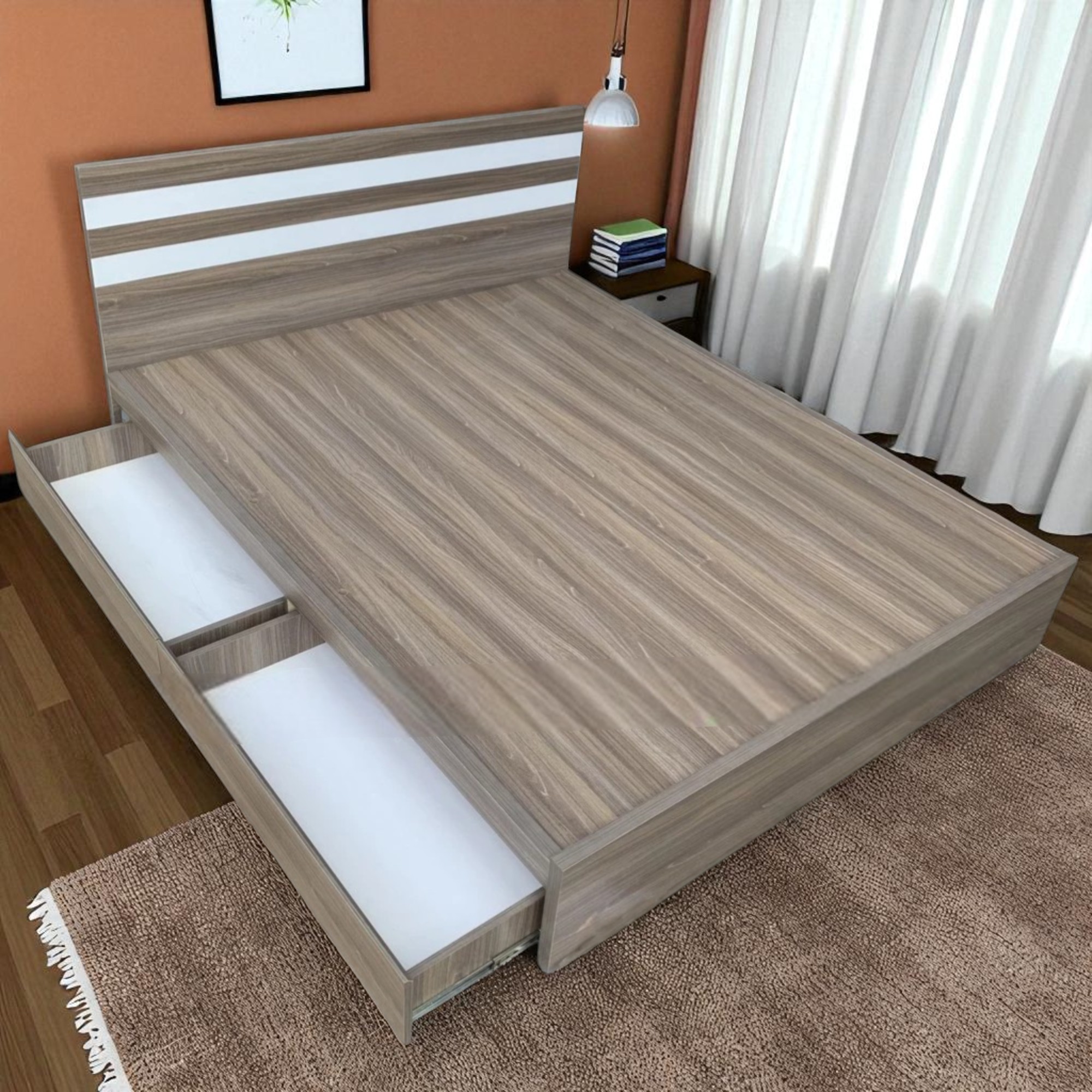 Giường ngủ gỗ GCN19 có ngăn kéo hiện đại