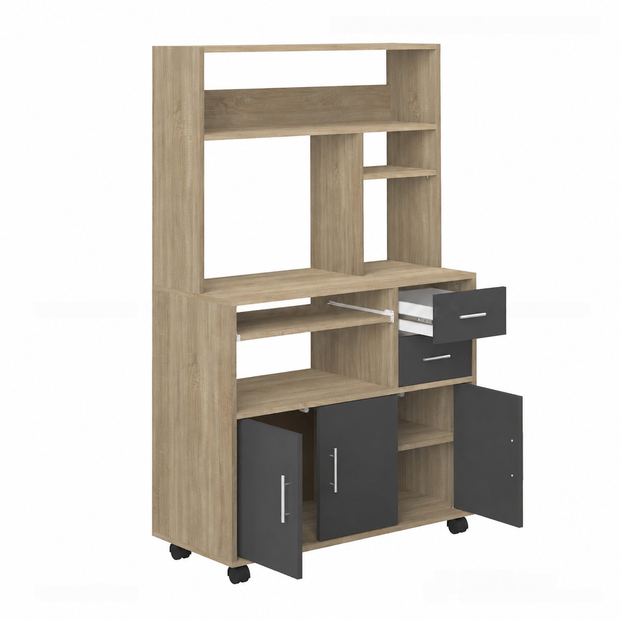Tủ kệ để đồ nhà bếp gỗ MDF nhiều ngăn có bánh xe TUBEP37